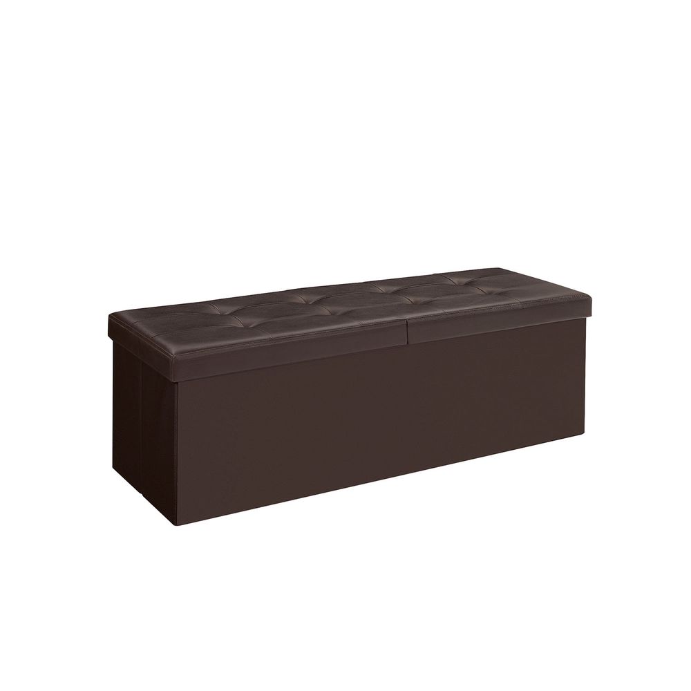SONGMICS Folding Storage Ottoman Bench with Flipping Lid