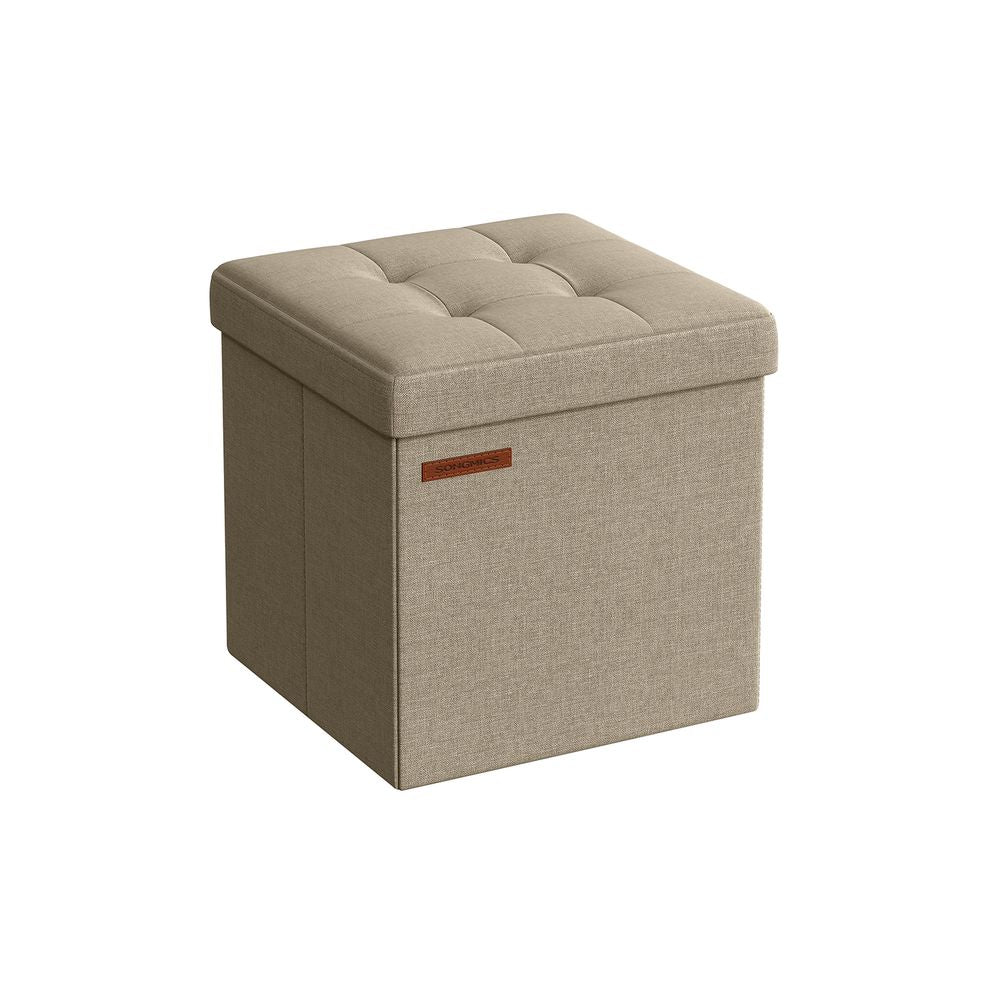 SONGMICS 11.8 Inches Small Folding Storage Ottoman Cube