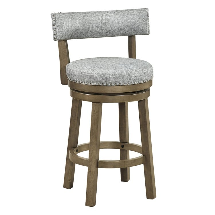 27/31 Inch Swivel Bar Stool with Upholstered Back Seat and Footrest-27 inches