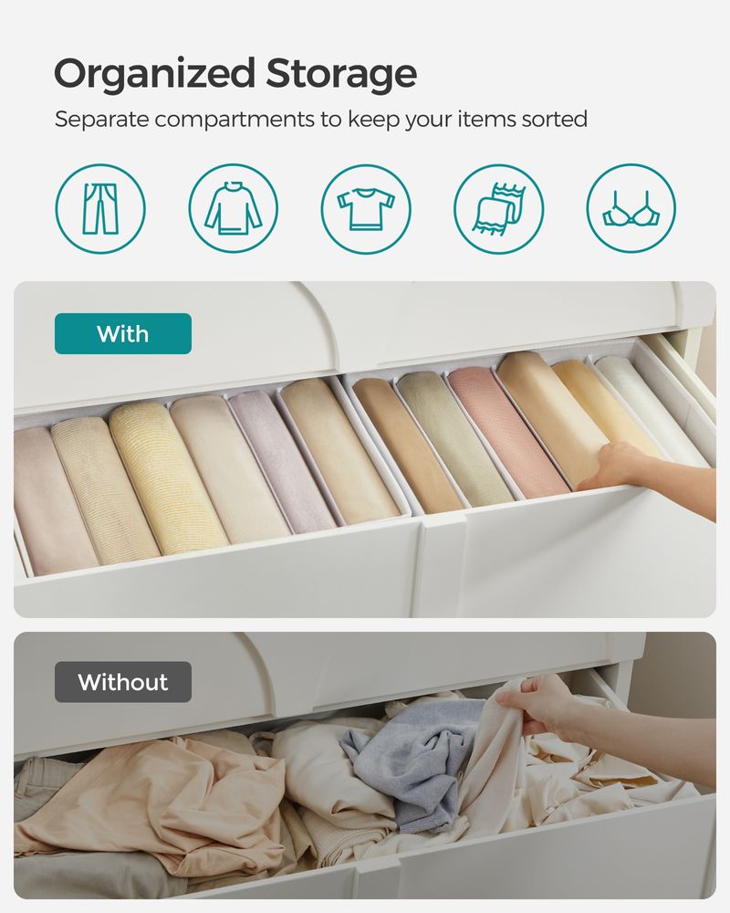 SONGMICS Wardrobe Clothes Organizer with 6 Grids