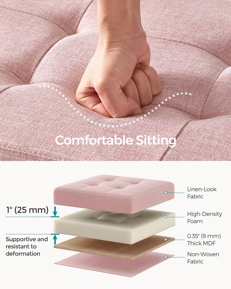 SONGMICS MAZIE Collection 43'' Folding Storage Ottoman Bench