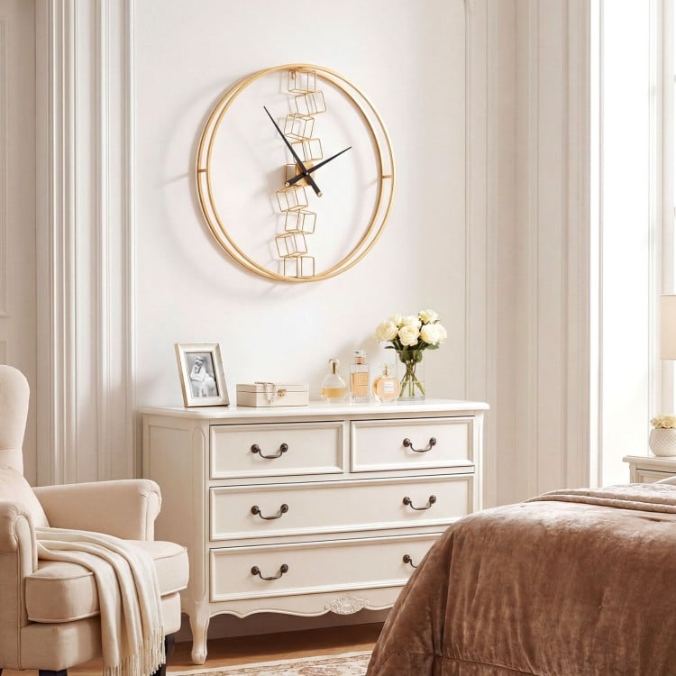 27 Inch Large Wall Clock for Living Room Bedroom Kitchen-Yellow