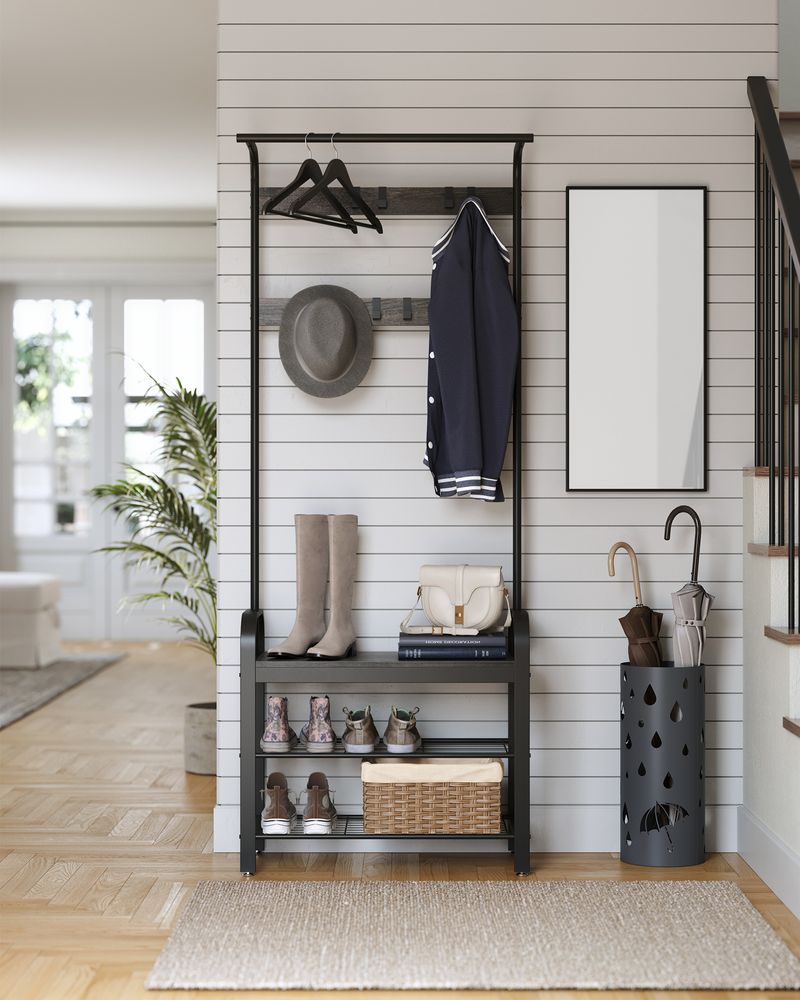 VASAGLE Coat Rack with Shoe Bench for Entryway