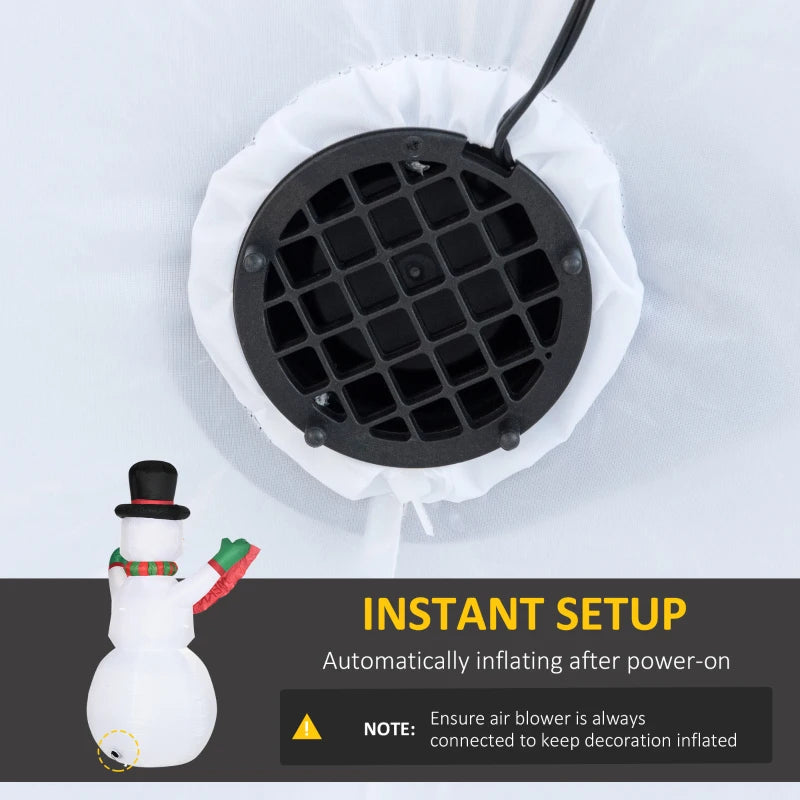 HOMCOM 4FT Inflatable Christmas Snowmen Family, LED Lighted Holiday Blow Up Decoration for Indoor & Outdoor Display