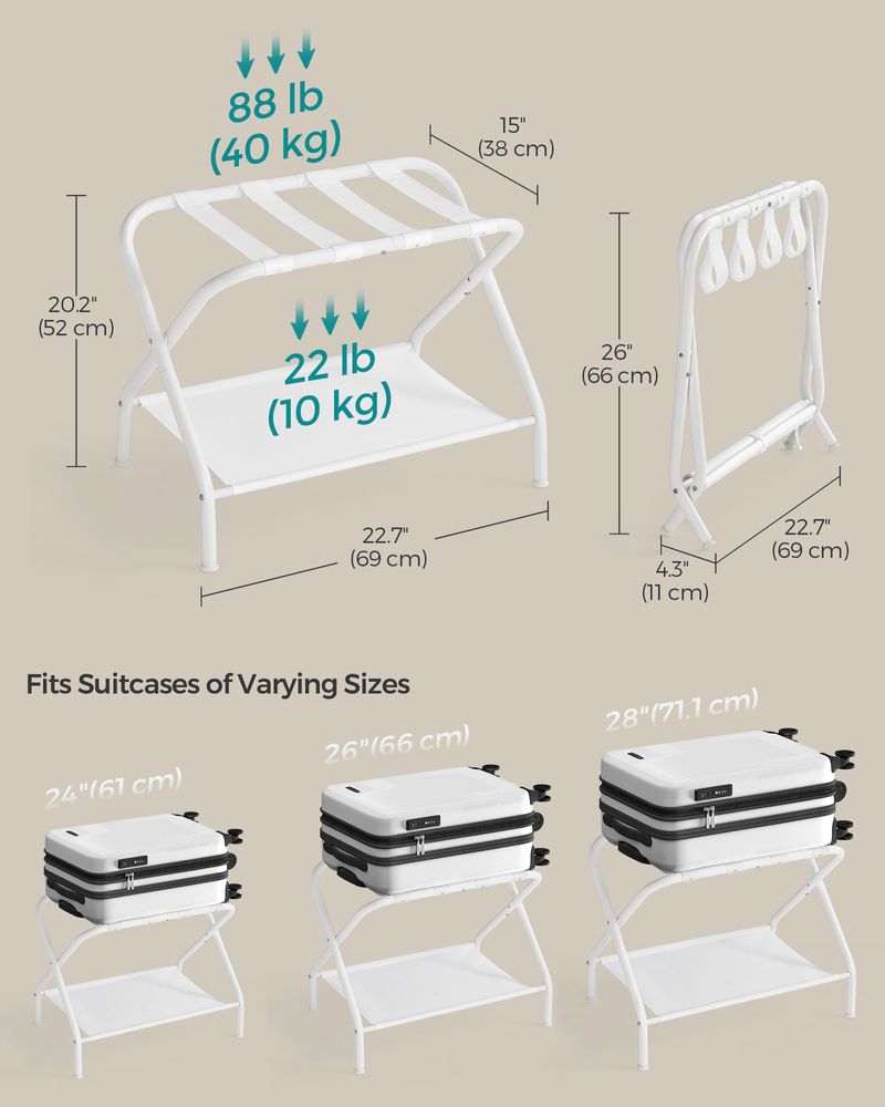 SONGMICS Black Foldable Luggage Rack