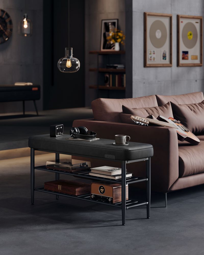 VASAGLE EKHO Collection - Shoe Bench with Metal Shelves