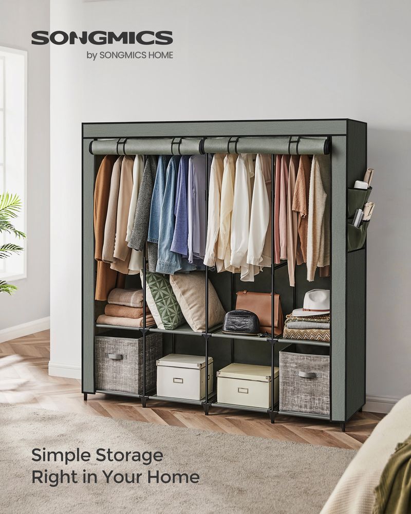 SONGMICS Wardrobe Closet Organizer with Cover
