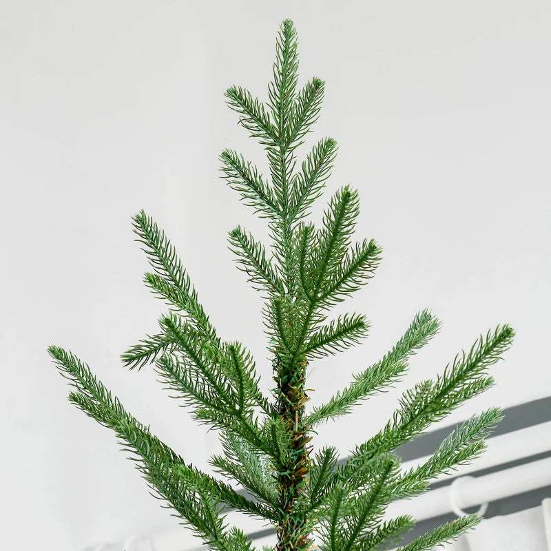 HOMCOM Artificial Christmas Tree with Metal Base, Classic Green Xmas Tree for Holiday Decoration