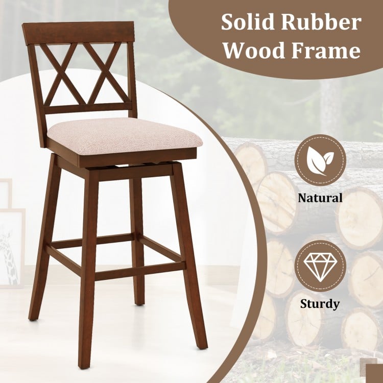 29 Inch Counter Height Barstools with Backrest and Upholstered Seat Cushion for Kitchen Dining Room-29 Inch