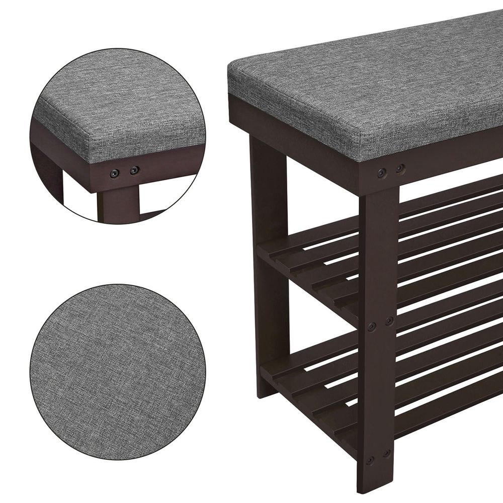 SONGMICS Bamboo Shoe Bench