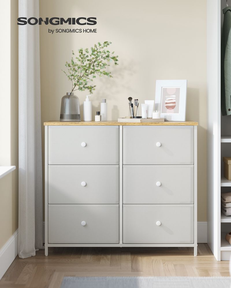 SONGMICS Closet Fabric Dresser with Metal Frame
