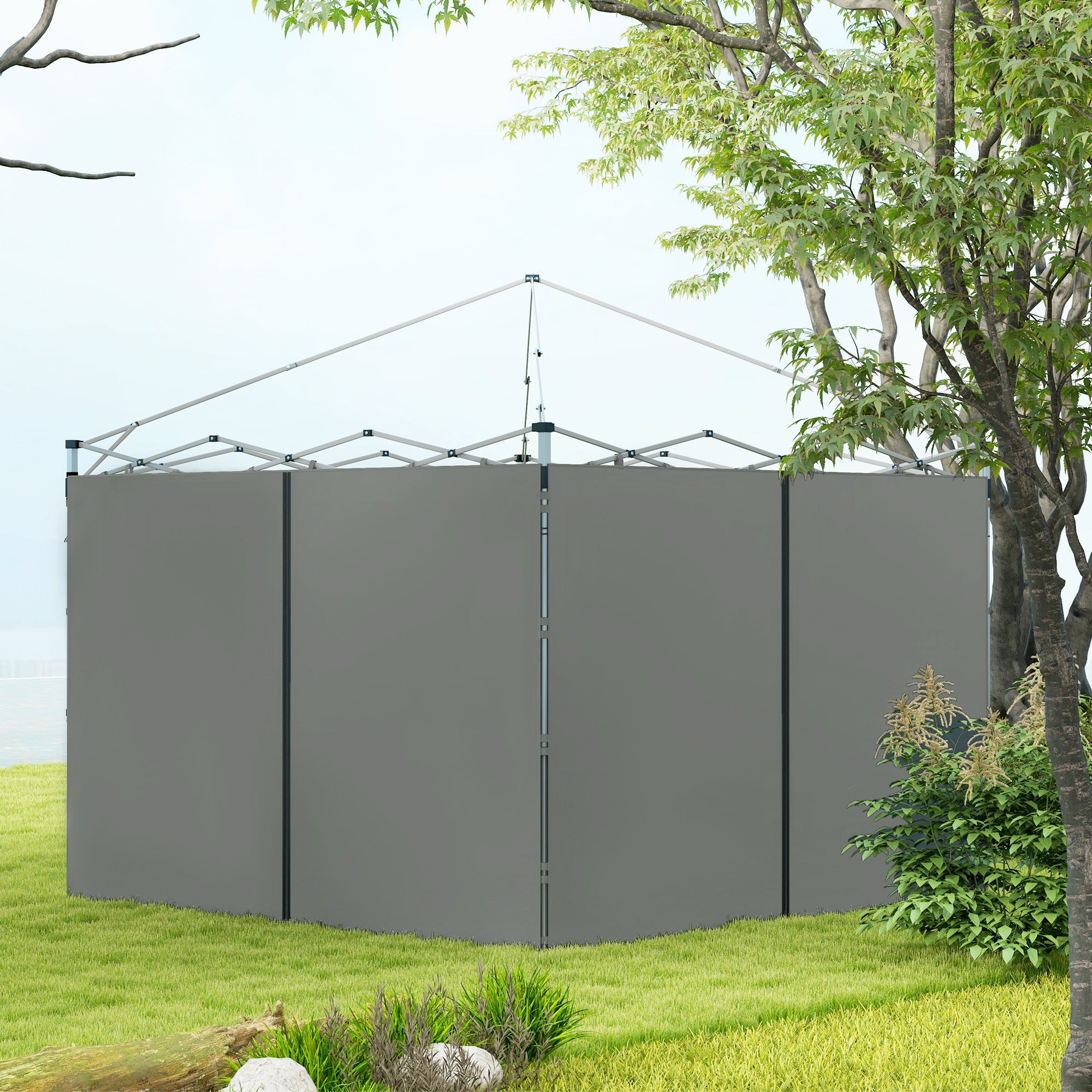 Outsunny 10' x 20' or 10' x 10' Pop Up Canopy Sidewalls, 2 Pack Gazebo Side Panels, Sides Replacement, with Zipped Doors