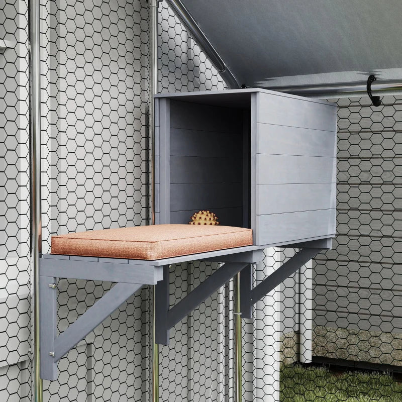 94.5" Extra Large Metal Outdoor Catio with Waterproof Cover, 2 Resting Boxes, 7 Platforms, for Multiple Rabbits, Chicken