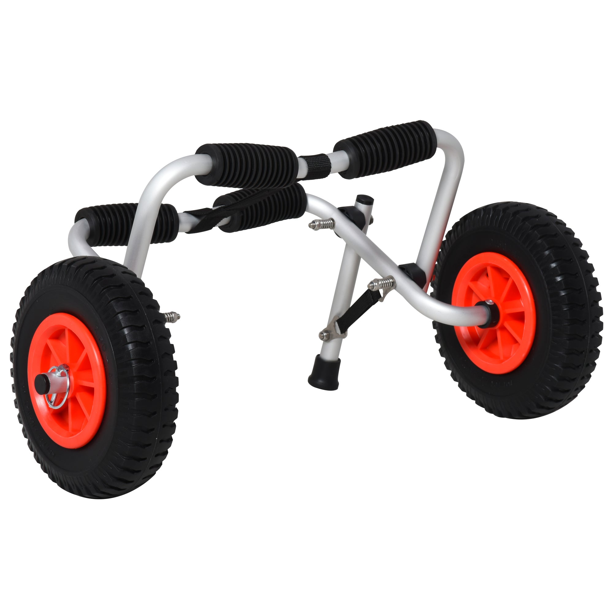 Soozier Kayak Cart Dolly with Flat-Free Wheels and Aluminum Frame for Kayaks, Canoes, Paddleboards, Folding Design, Silver