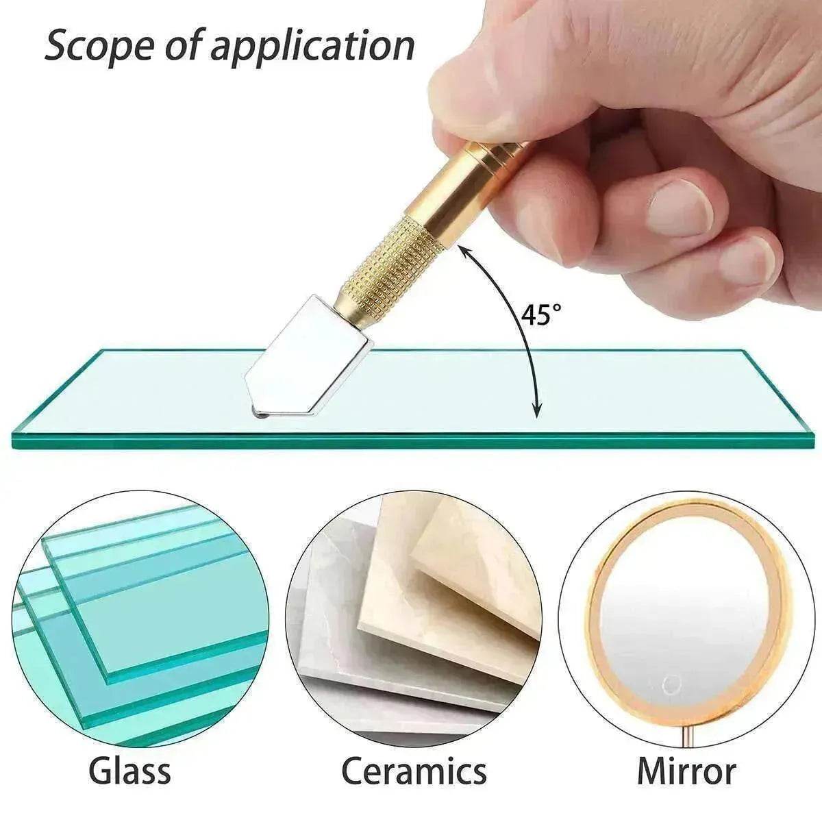 2Pcs Professional Glass Cutter Metal Carbide Precision Anti-Skid Cutting Tools