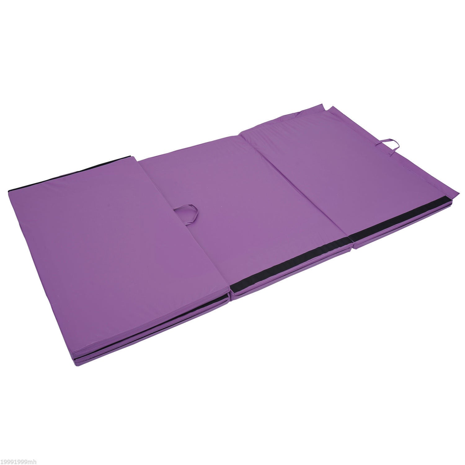 Soozier Tumbling Mats 4' x10''x2” PU Leather Gymnastics Mat Tapis De Gym Tumbling Gym Arts Folding Yoga Exercise Pad 4 Panel Purple