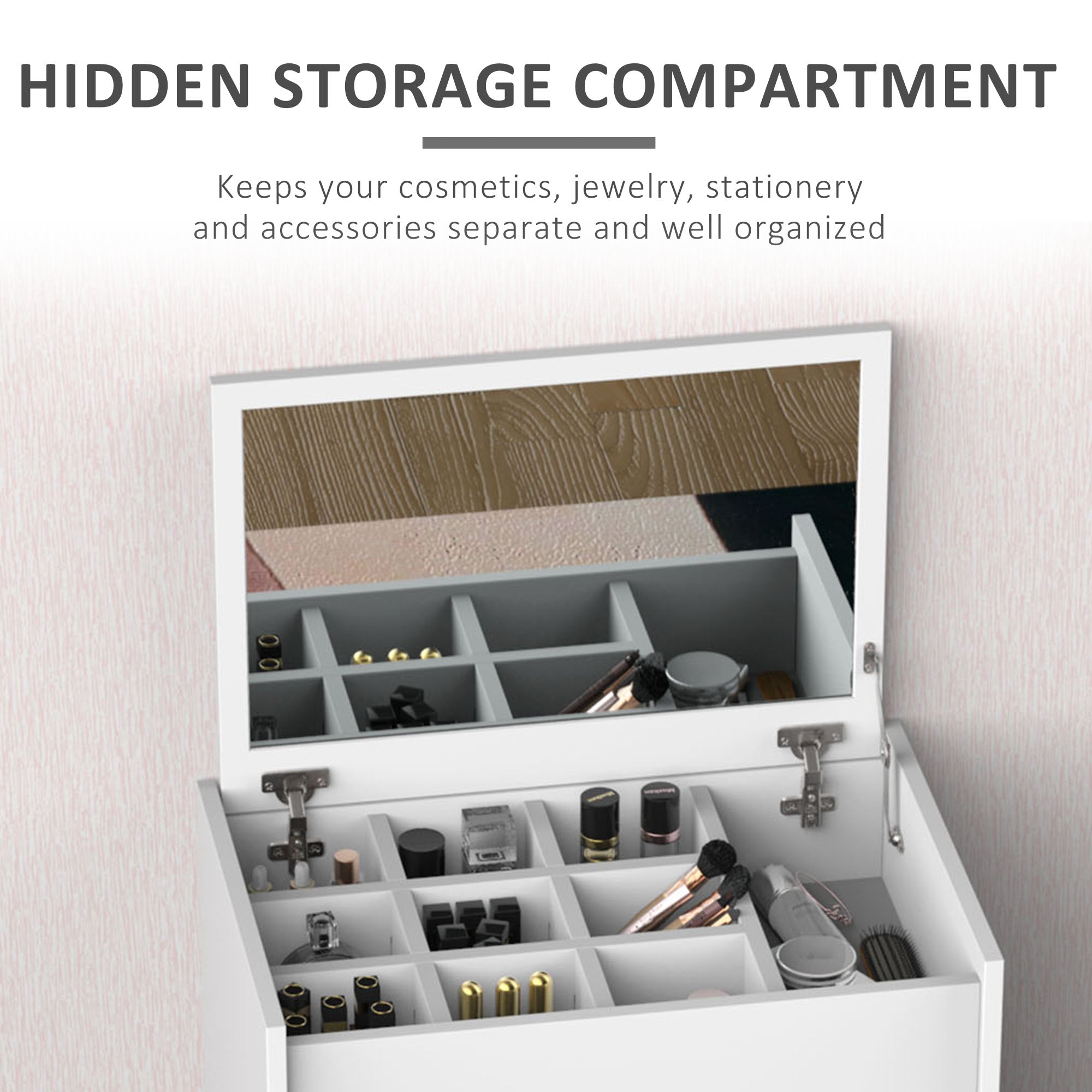 Homcom White Makeup Vanity Dressing Table With Mirror Vanity Set Stool Set Makeup Desk With Flip Top Bedroom Furniture White