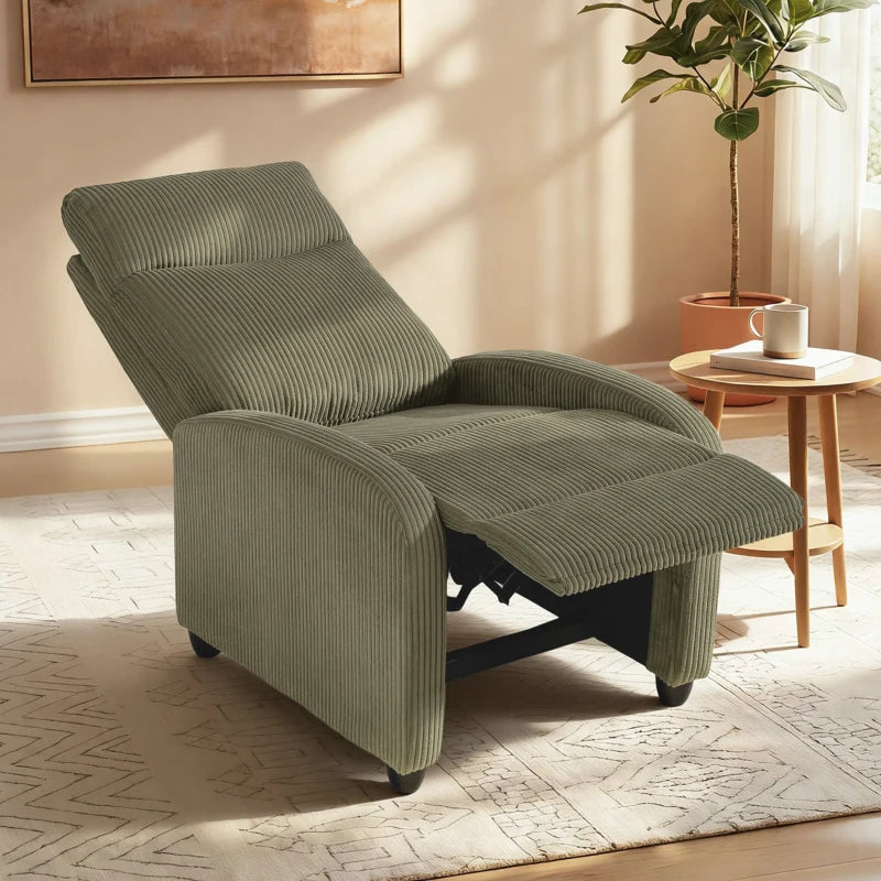 Fabric Recliner Chair Manual Home Theater Seating Single Reclining Sofa Chair with Padded Seat for Living Room