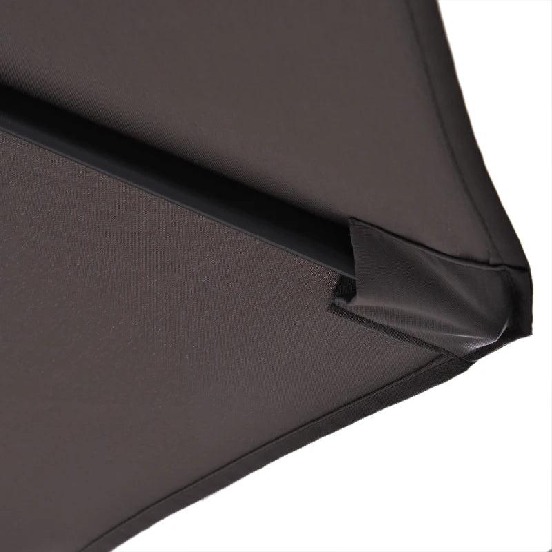 Outdoor Patio Umbrella Offset Cantilever Umbrella with Twin Canopy Sunshade Umbrella with Lift Crank Grey