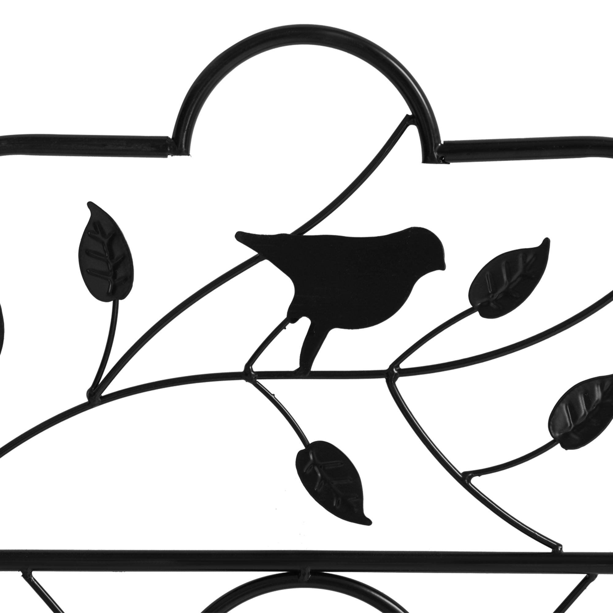 Outsunny 2 Pack Garden Trellis for Climbing Plants, Outdoor Metal Grid Panels with Birds and Leaves, for Roses, Vine Flower, 59" Tall