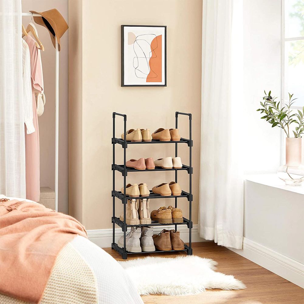 SONGMICS 5-Tier Shoe Rack Black