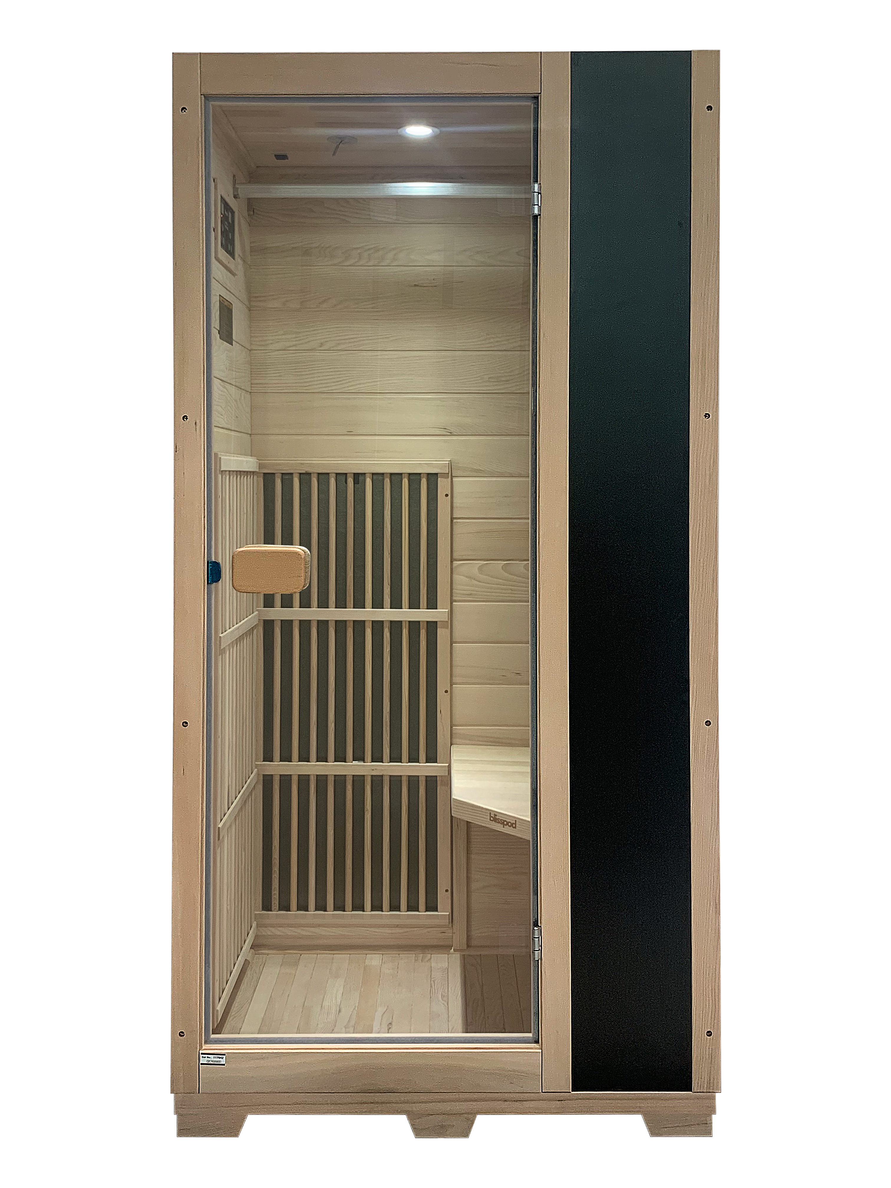 Blisspod | Vienna | Far Infrared Sauna | Canadian Hemlock Very Low EMF | 72.8"H x 35.4"W x 25.6"D | 1 Person