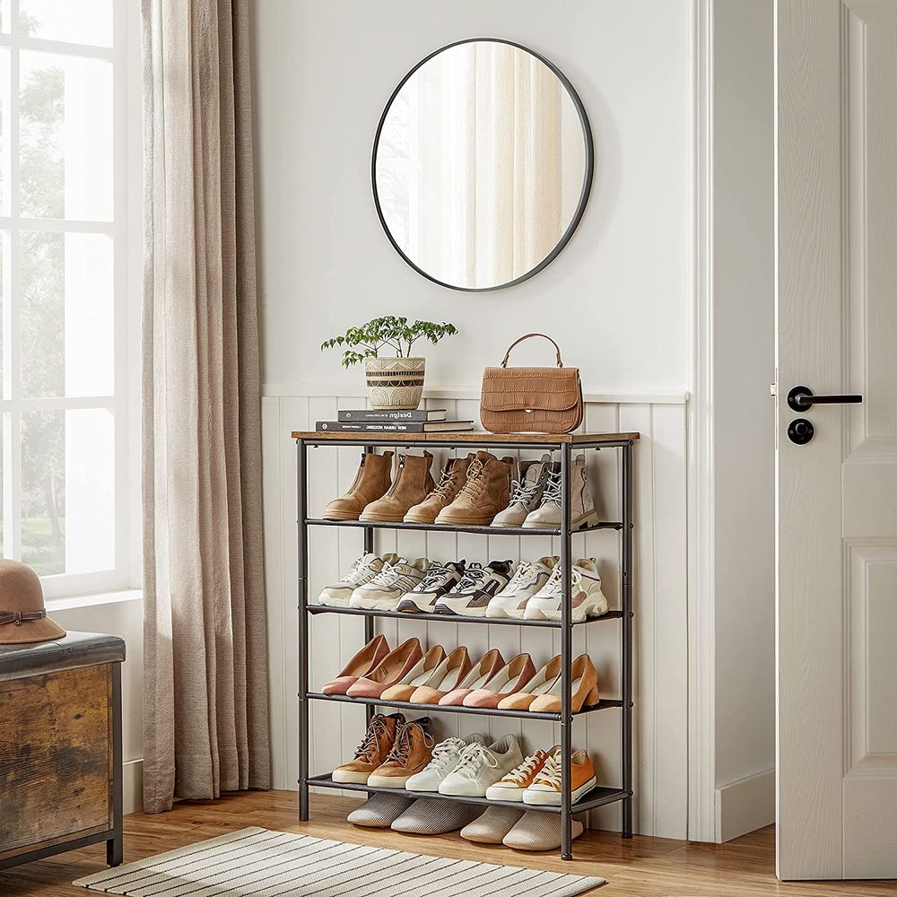 VASAGLE 5 Tier Shoe Storage Rack for 12-16 Pairs of Shoes