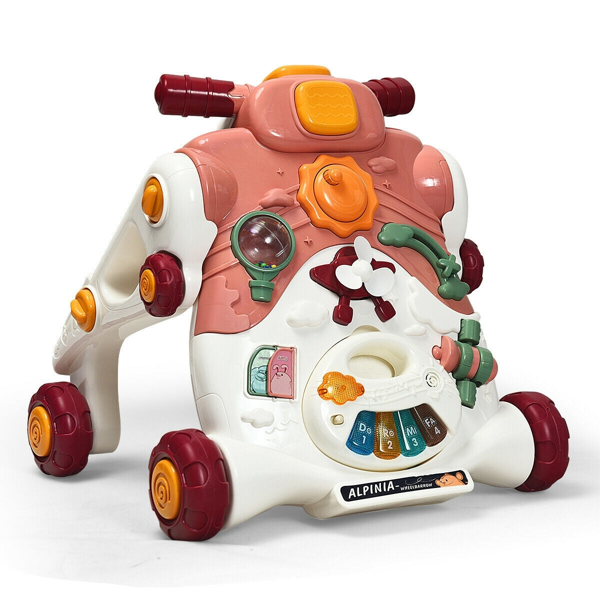 3-in-1 Baby Sit-to-Stand Walker with Music and Lights-PinkÂ