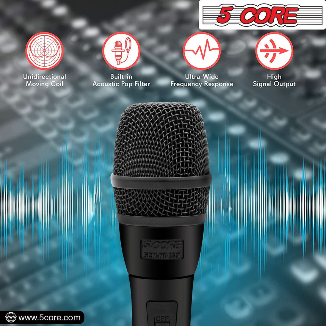 5Core XLR Microphone Dynamic Mic Karaoke Singing Studio Microfono Handheld Mics ND-32 ARMEX