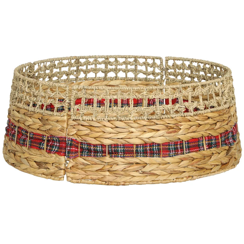 HOMCOM 23" Rustic Water Hyacinth Christmas Tree Skirt – Woven Tree Collar for Holiday, Party, & Home DecorationHOMCOM 23" Rustic Water Hyacinth Christmas Tree Skirt – Woven Tree Collar for Holiday, Party, & Home Decoration