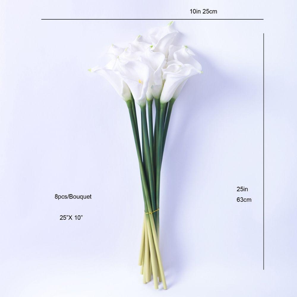 Lawi Artificial White Calla Lily Bouquet 25'' X 10'' (Set Of 12)