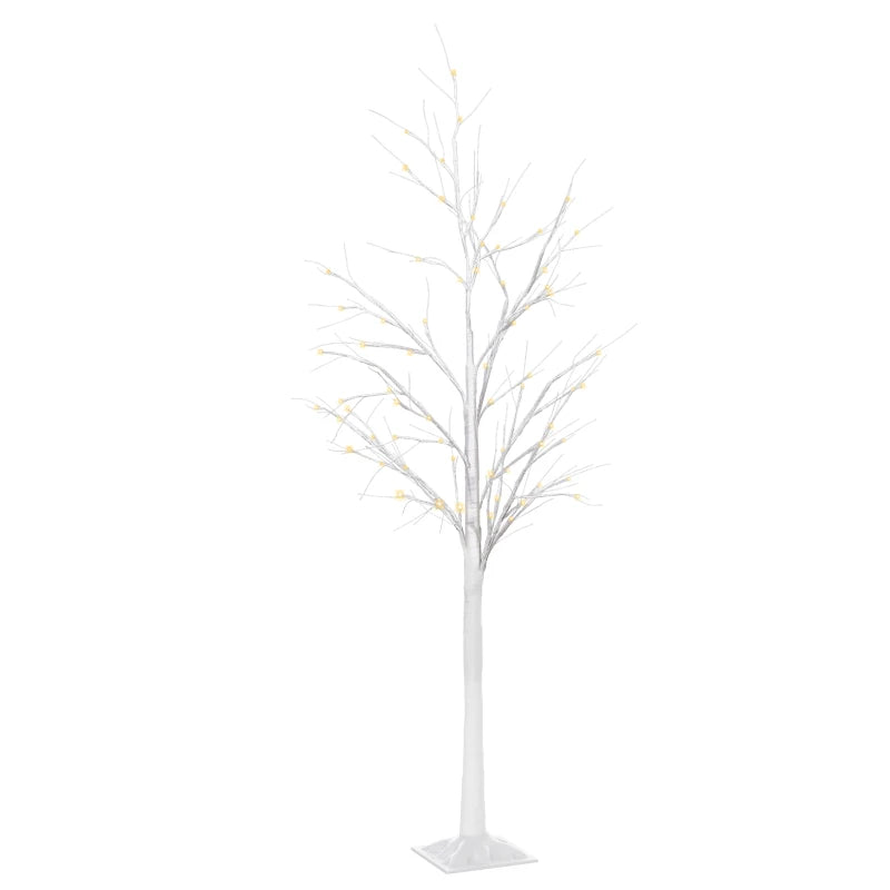 Outsunny Garden Birch Tree Light with 58 Warm LED Lights and 8 Modes, DIY Artificial Lamp for Indoor & Outdoor Parties