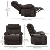 HOMCOM PU Leather Reclining Chair with Vibration Massage Recliner, Swivel Base, Rocking Function, Remote Control, Brown