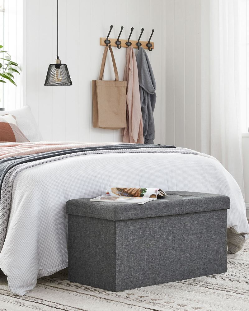 SONGMICS 30 Inches Folding Storage Ottoman Bench