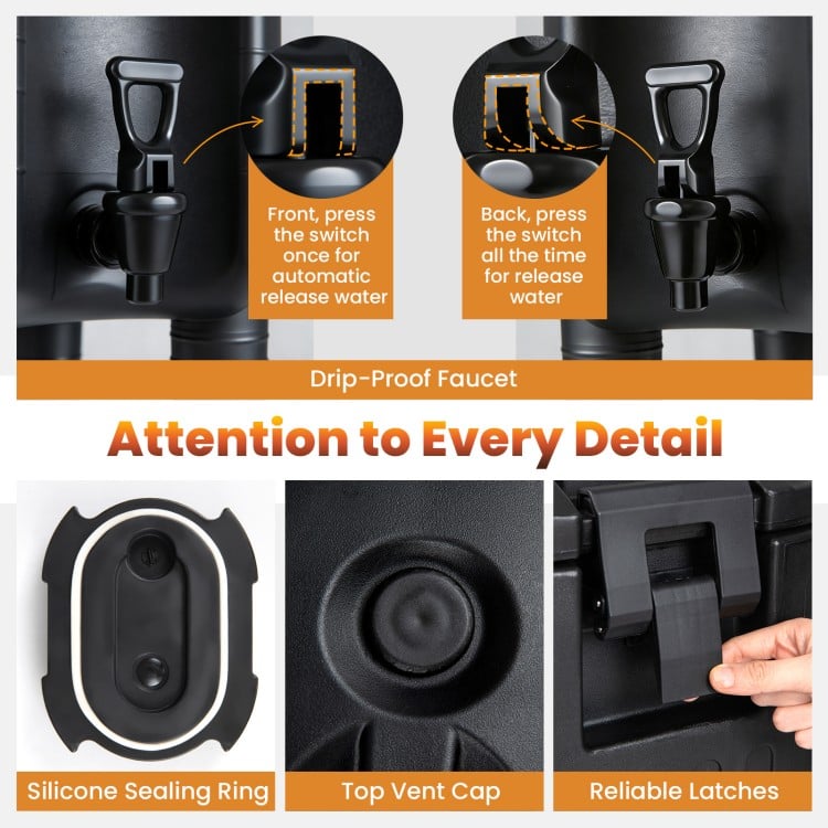 2.6 Gal Insulated Beverage Dispensers Set of 3 with Handles
