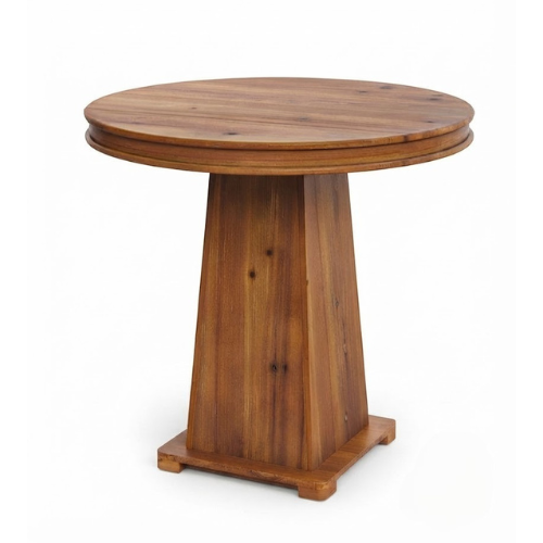 31.5" Solid Wood Round Dining Table for 2-4, Small Kitchen Table with Thick Top and Sturdy Base Natural Wood