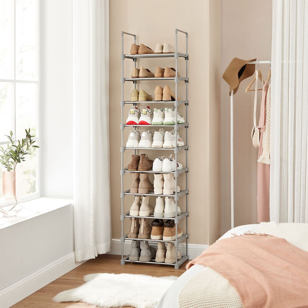 SONGMICS Set of 2 Metal Shoe Storage Organizer with 5 Shelves