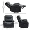 HOMCOM PU Leather Reclining Chair with Vibration Massage Recliner, Swivel Base, Rocking Function, Remote Control, Black