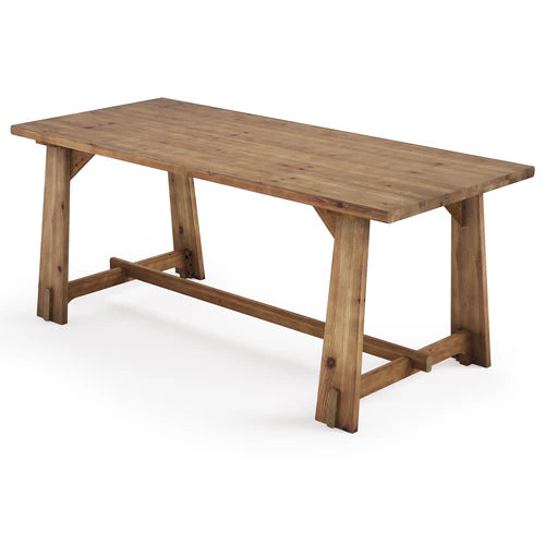 63" Solid Wood Office Desk Farmhouse Executive Computer Desk with Large Work Surface 1.18" Thick Tabletop for Home Office Rustic Natural