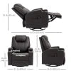 HOMCOM Massage Recliner Chair for Living Room with 8 Vibration Points, PU Leather Swivel Rocker Manual Reclining Chair with Cup Holders, Brown