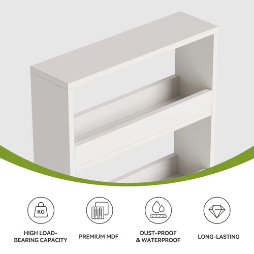 Storage Cart 63" Slim 5-Tier Tall Narrow Mobile Shelf Organizer White