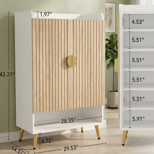 7-Tier Shoe Cabinet, Shoe Storage Organizer with Adjustable Shelves