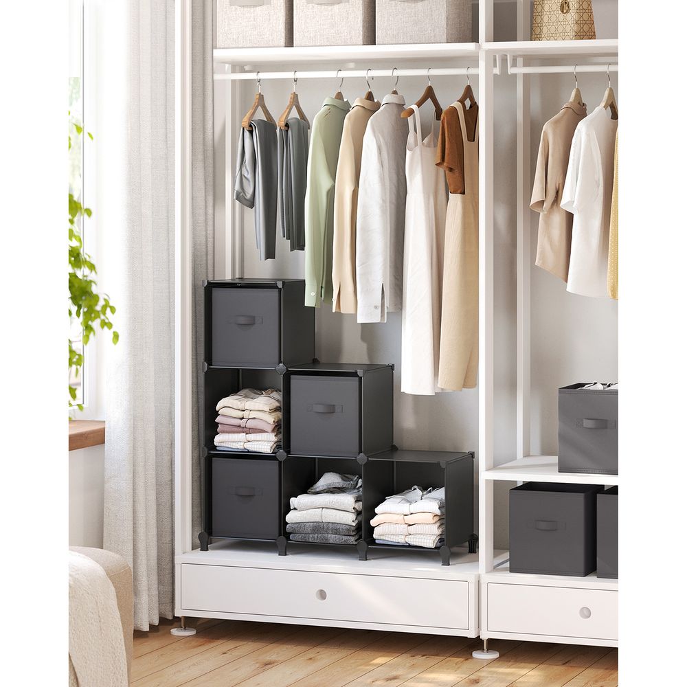 SONGMICS Cube Storage Organizer with Storage Boxes, Set of 6