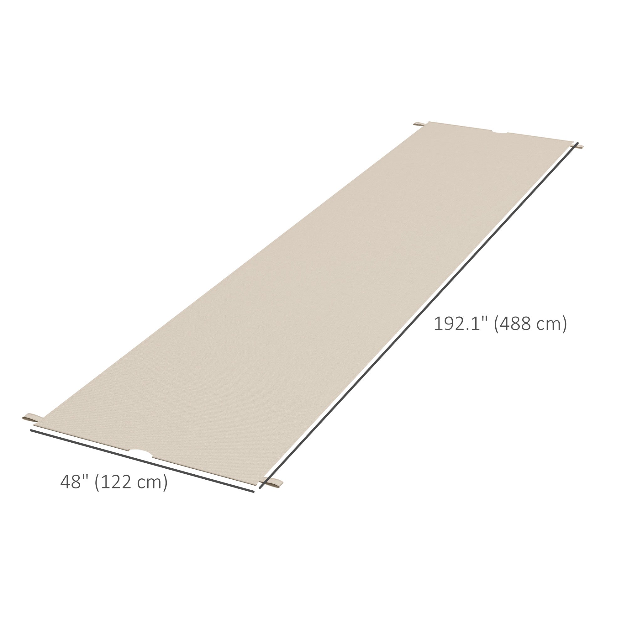 Outsunny 2 Pcs Pergola Replacement Canopy UV Protection Shade Cover for 10x10ft Pergola Khaki