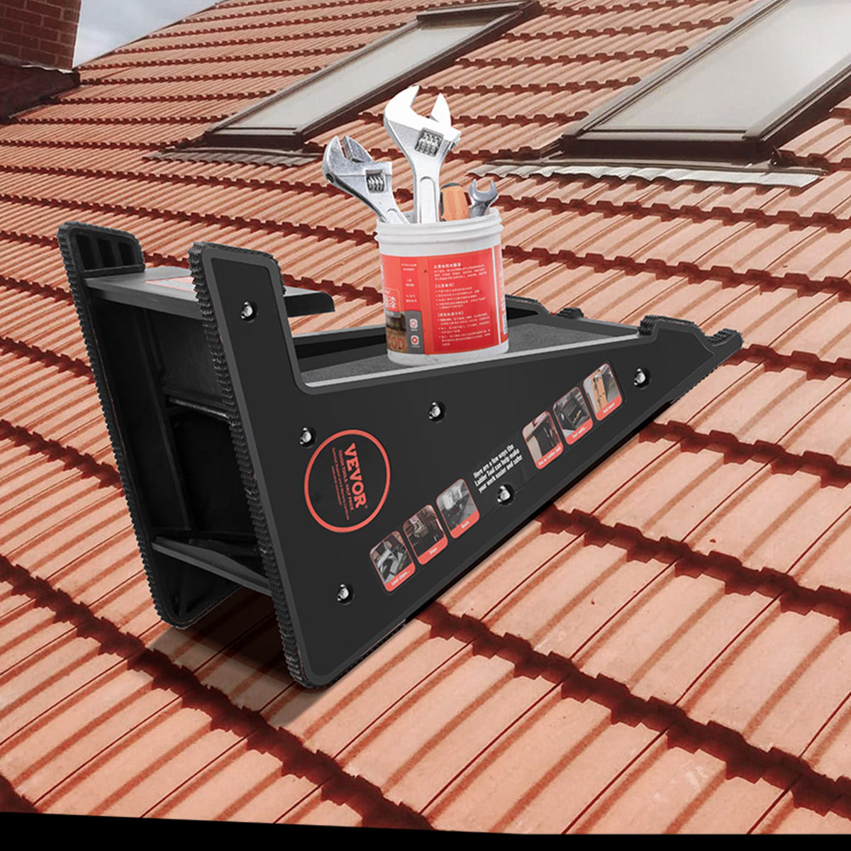Heavy-Duty Ladder Leveler – 380 lb Capacity, Anti-Slip Ladder Stabilizer for Uneven Ground and Stairs