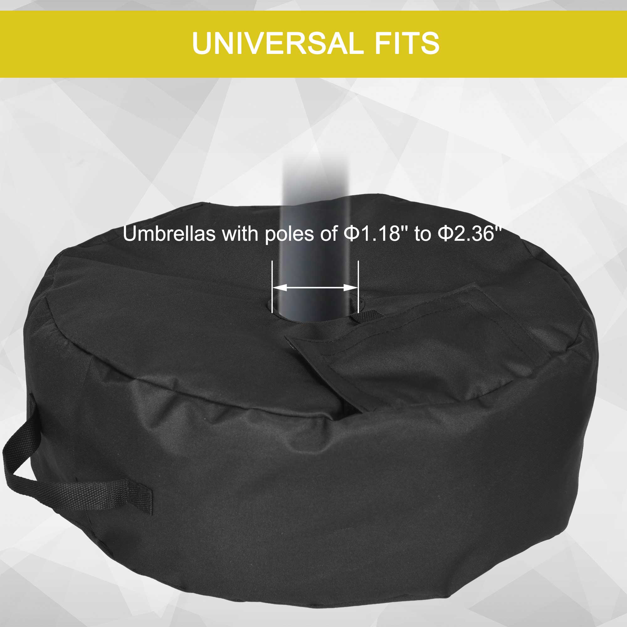 Outsunny 19" Round Patio Umbrella Base Weight Sand Bag Weather Resistant up to 88lbs Black Outdoor Stability