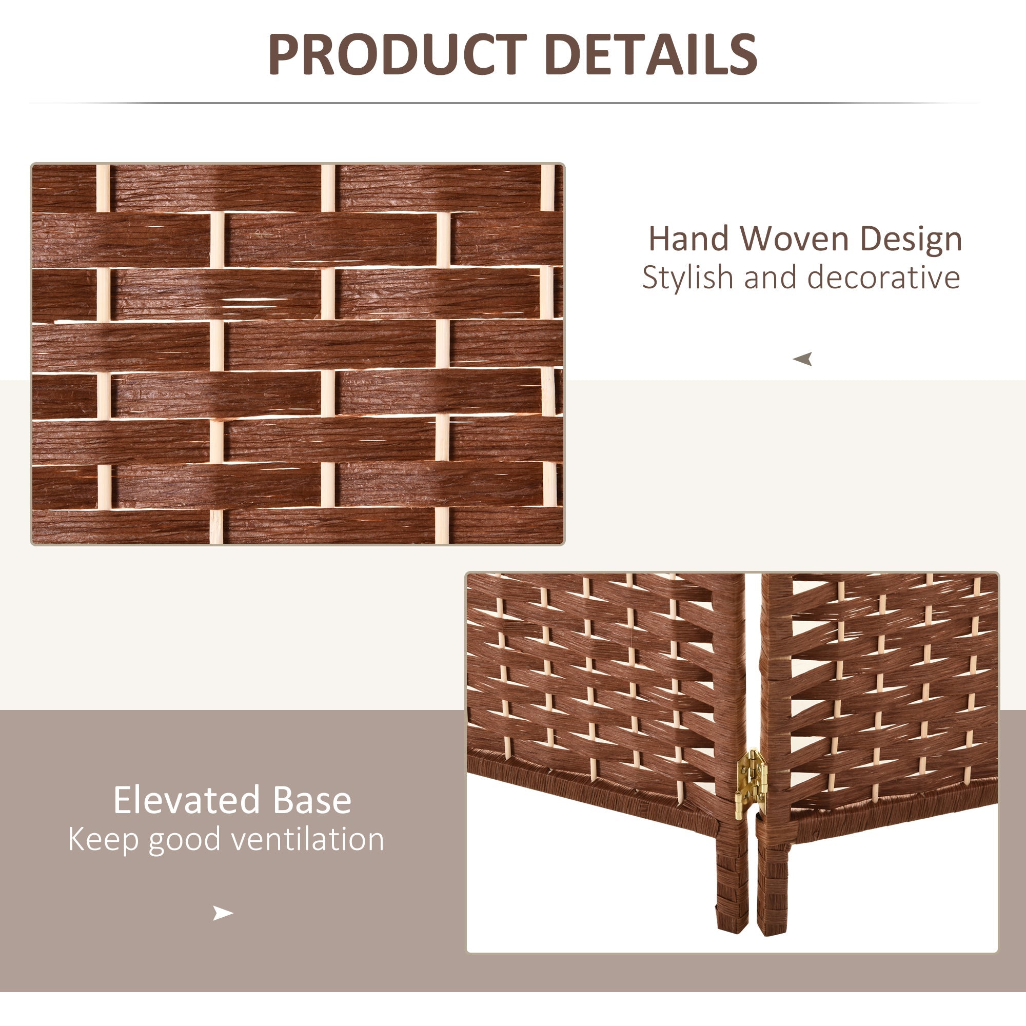 HOMCOM Geometric Allure Room Divider: 4-Panel Diamond Weave Folding Indoor Privacy Screen, Accent Style