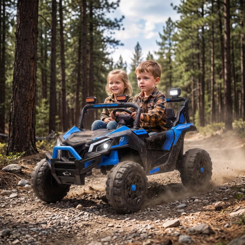 24V 2-Seater Kids Electric UTV Ride-On Truck – Dual 120W Motors, Remote Control, 4-Wheel Suspension & Storage Bed