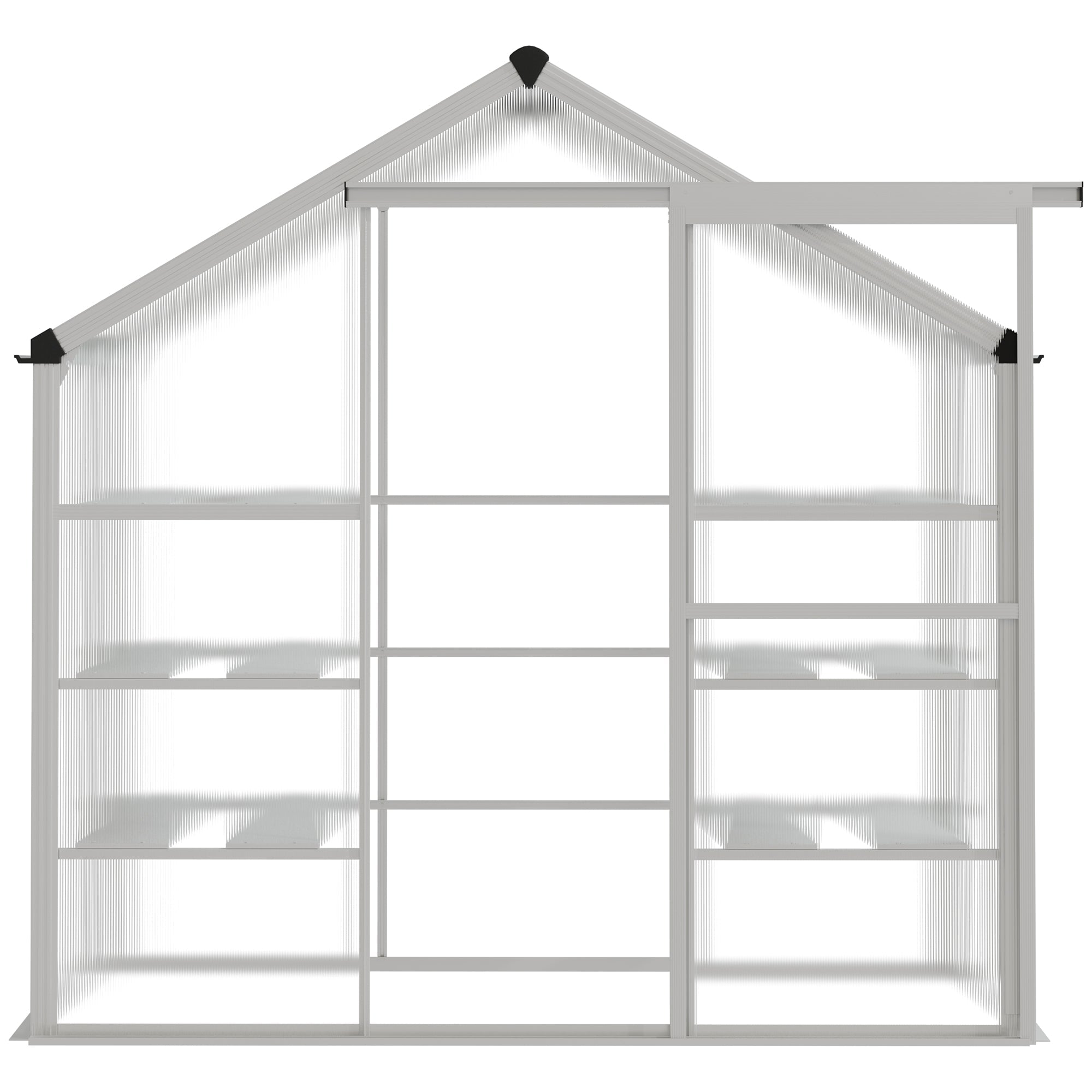 Outsunny Walk-in Greenhouse 6.3x2.3ft with 3-Tier Shelves Polycarbonate Panels Aluminum Frame for Outdoor Gardening