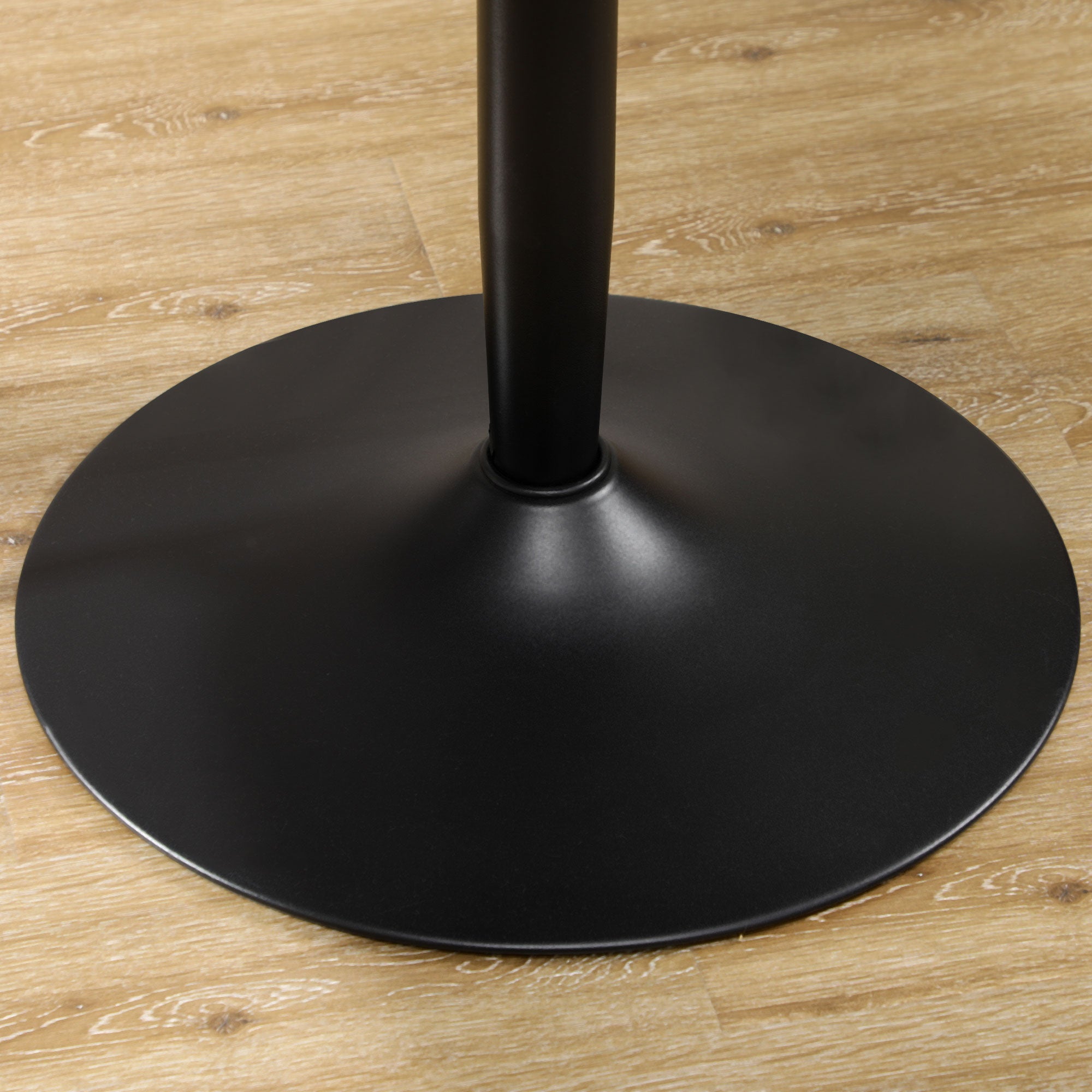 HOMCOM Modern Round Dining Table Steel Base Black for Living Dining Room Contemporary